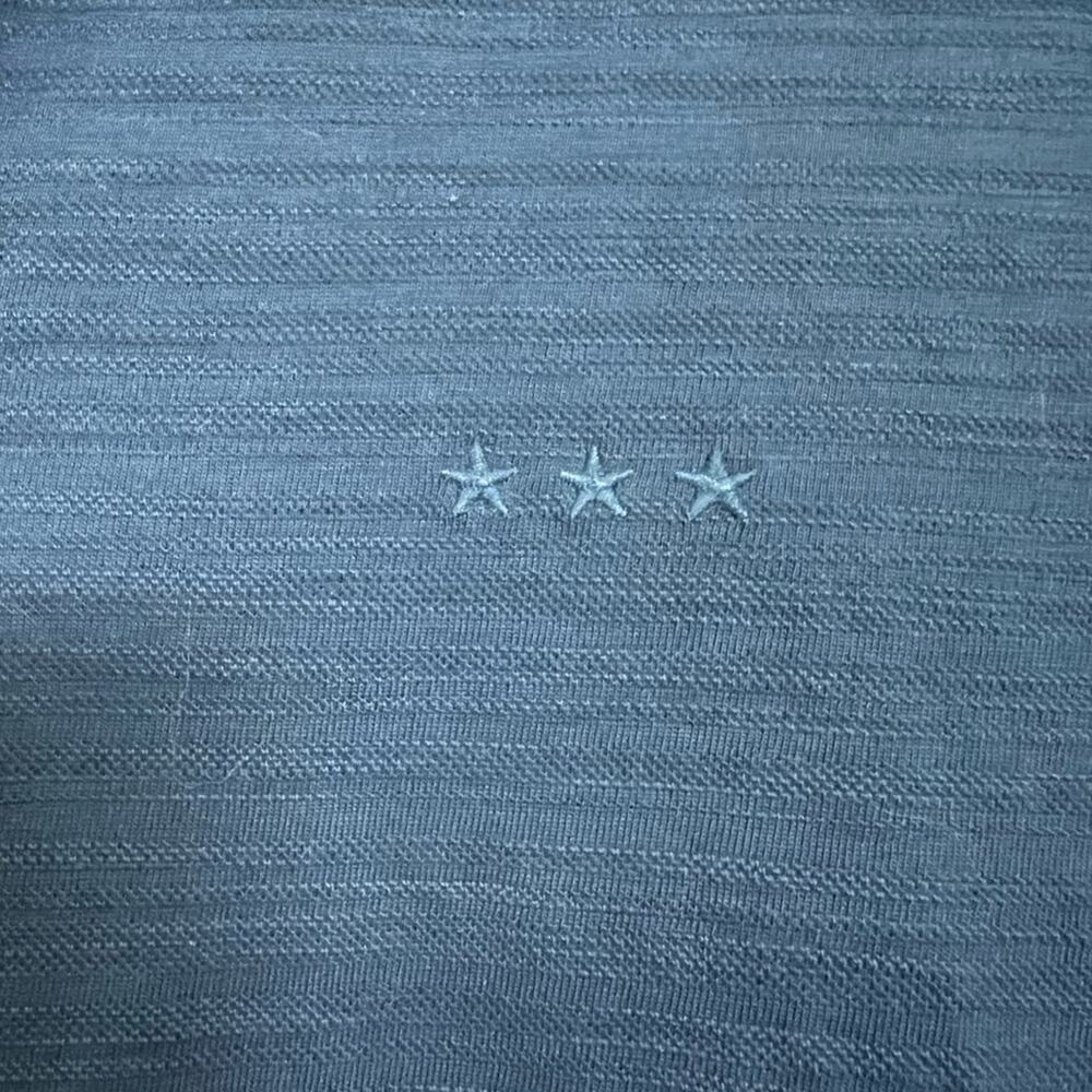 John Varvatos Polo Shirt Blue Short Sleeve Cotton Textured 3 Stars Size Large - Picture 3 of 7